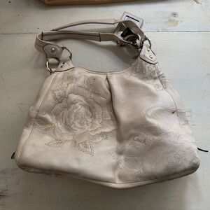 Coach Off-White Embroidered Floral Shoulder Bag 15026